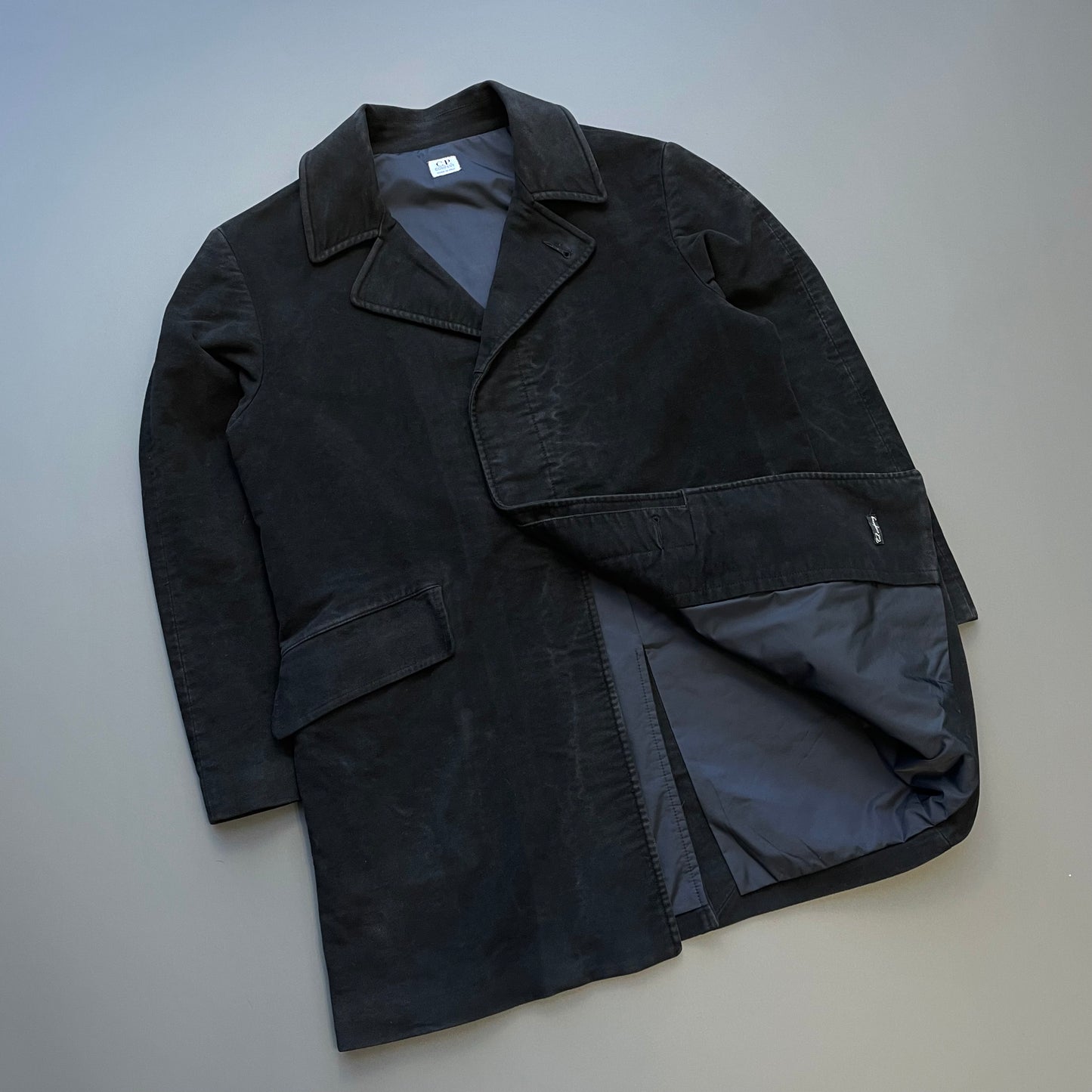 C.P. Company Black AW97 Moleskin Overcoat