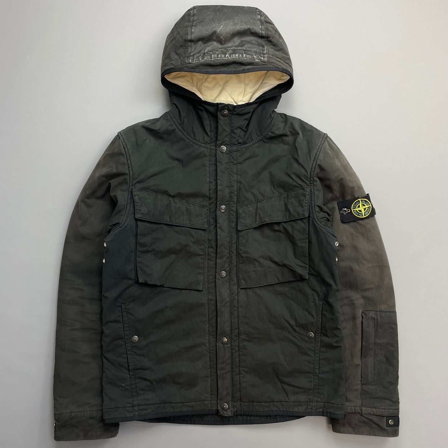 Stone Island Black AW09 Quilt-Lined Hooded Jacket