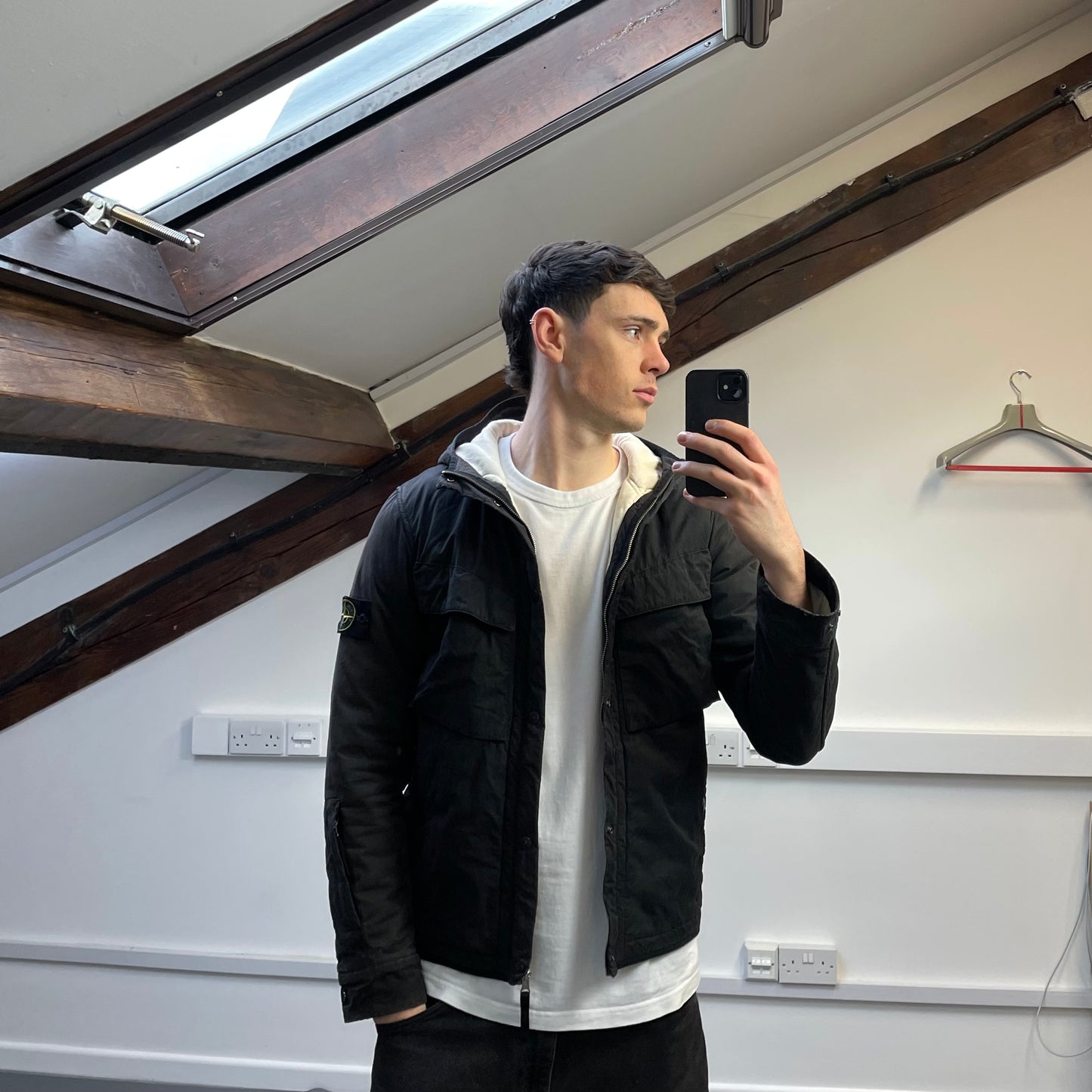 Stone Island Black AW09 Quilt-Lined Hooded Jacket
