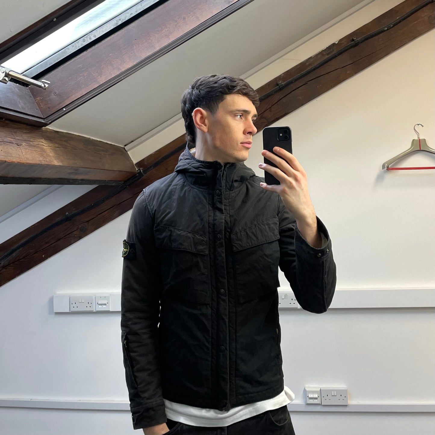 Stone Island Black AW09 Quilt-Lined Hooded Jacket