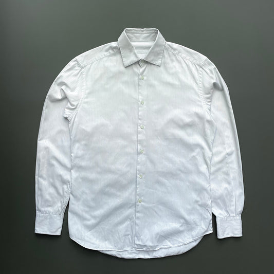 Prada Blue & White 00s Stripe Cinchback Shirt