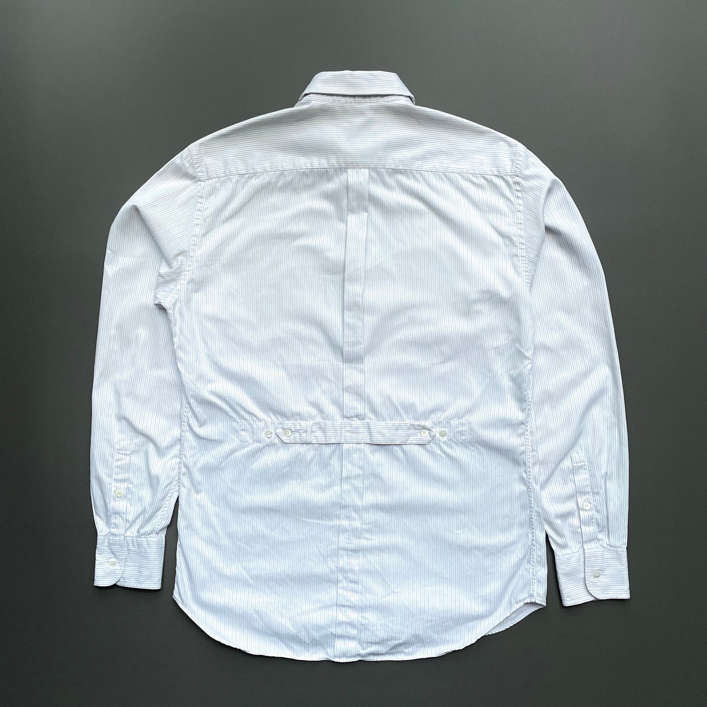 Prada Blue & White 00s Stripe Cinchback Shirt