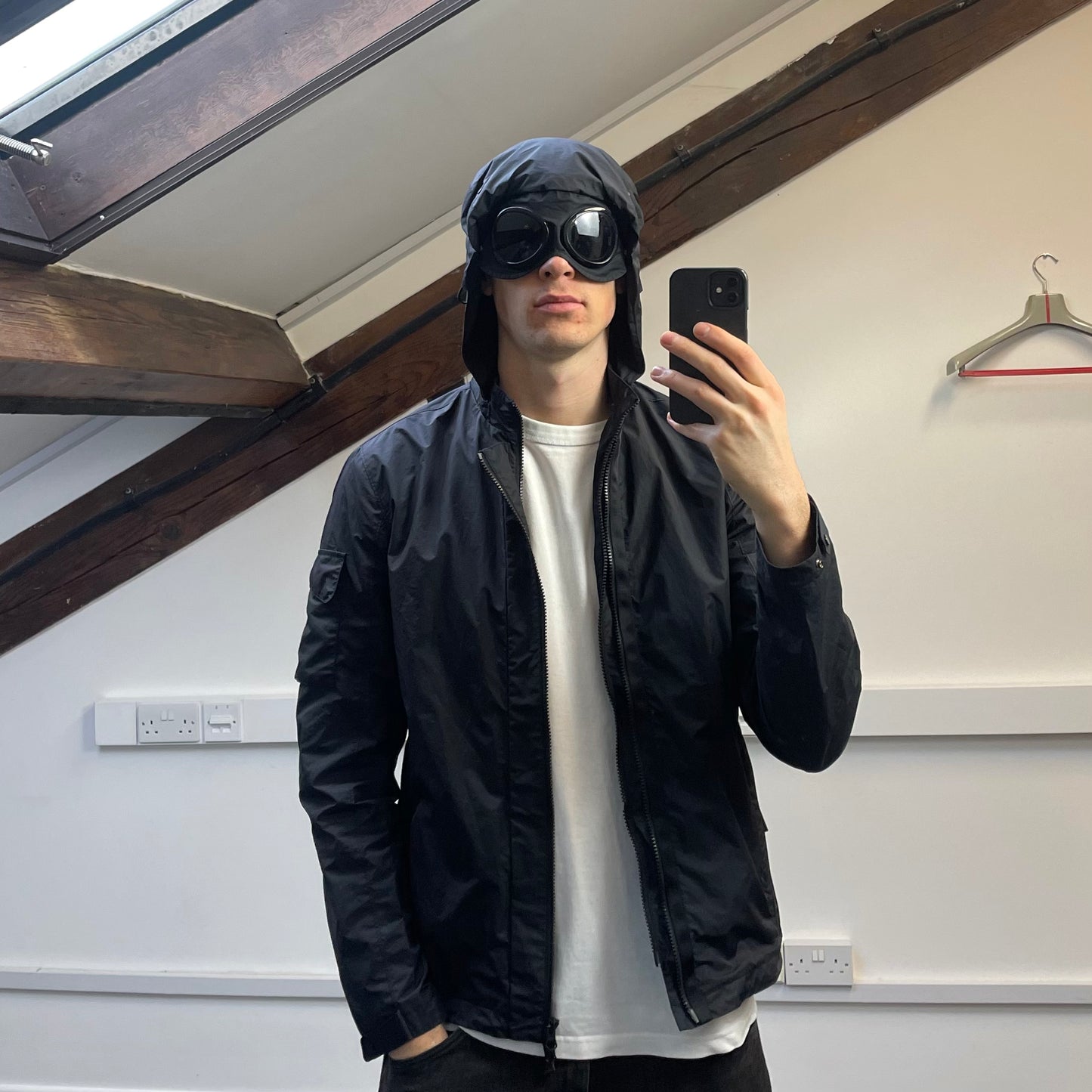 C.P. Company Black Micro-M Detachable Hood Goggle Jacket