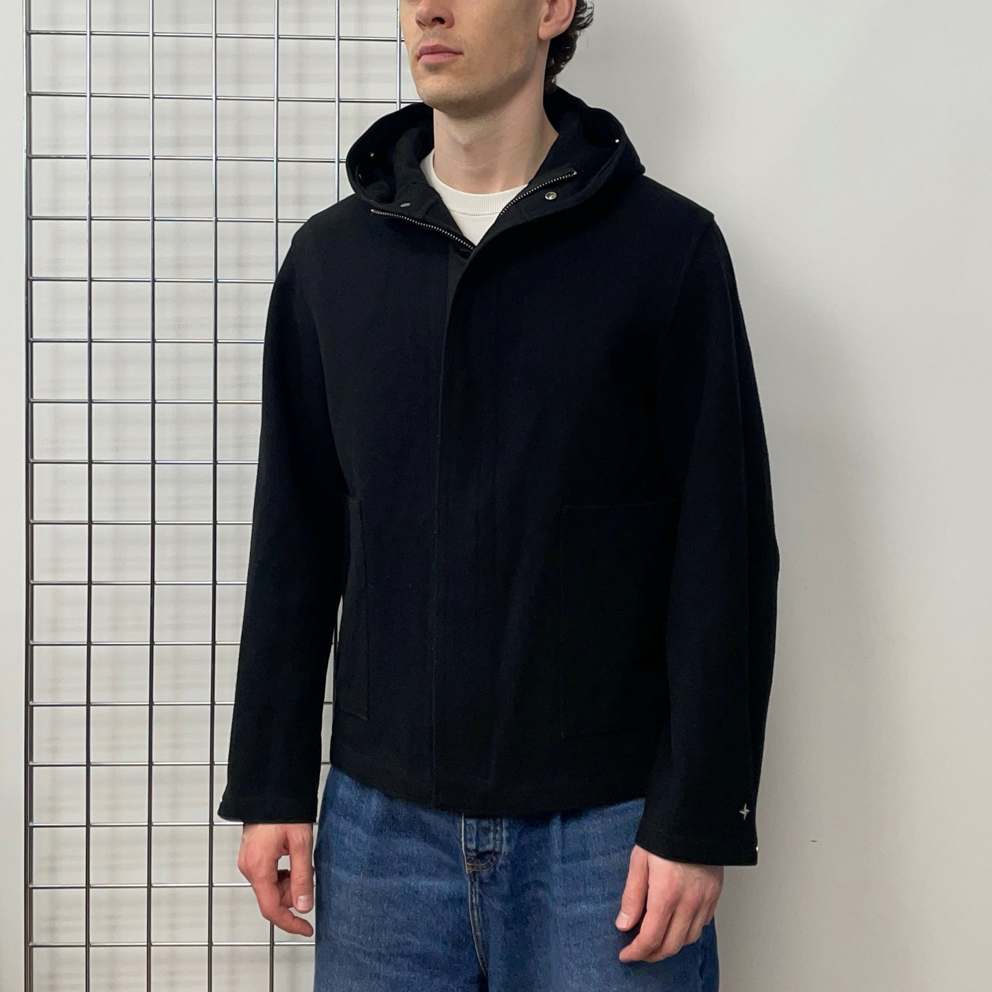 Stone Island Denims Black AW04 Wool Hooded Parka Jacket