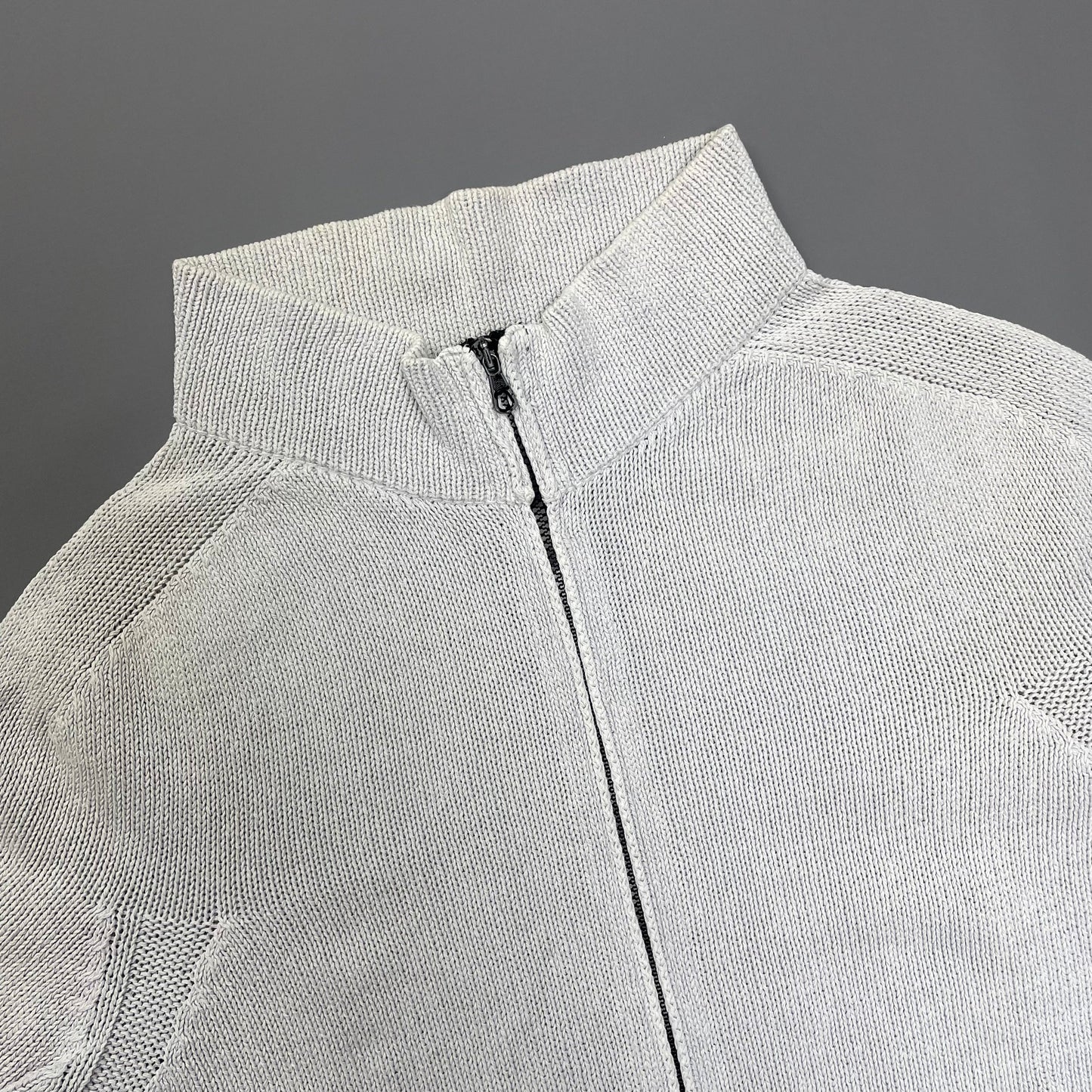 Stone Island White Zip-Through Knit Jumper SS03
