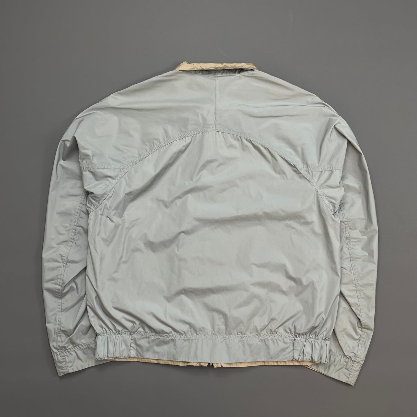 Prada Sport Beige & Blue 00s Reversible Lightweight Nylon Biker Jacket