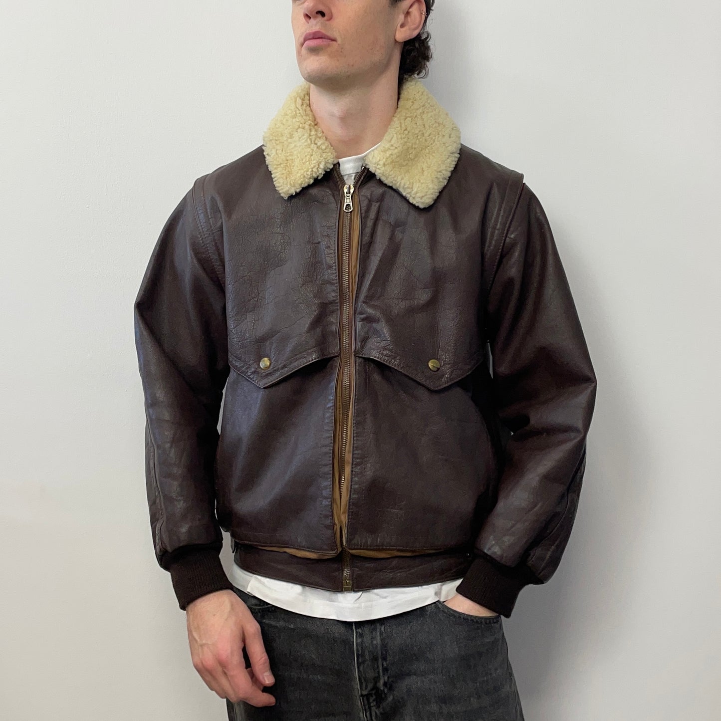 C.P. Company Brown FW82 Removable Sleeve Dutch Police L'Uomo Vogue Archive Jacket