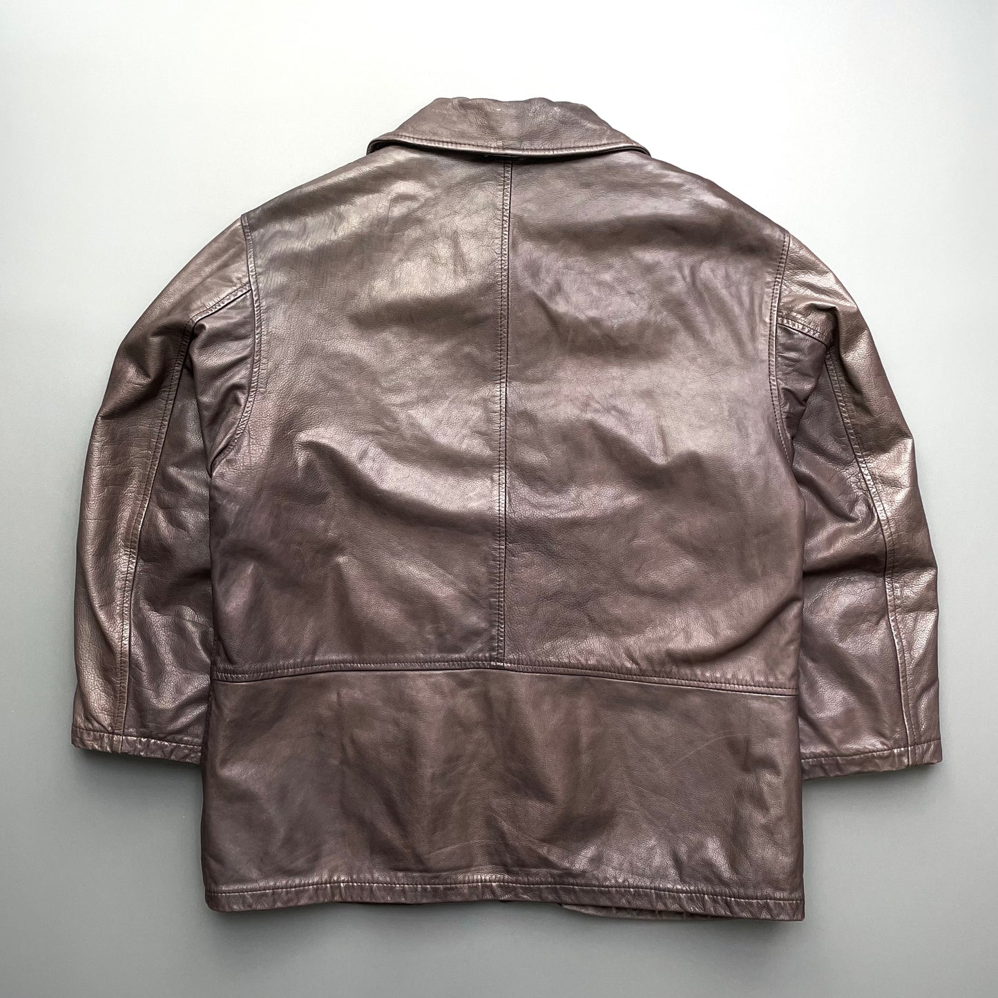 C.P. Company Brown 1992 Ideas From Massimo Osti Lined Leather Overcoat