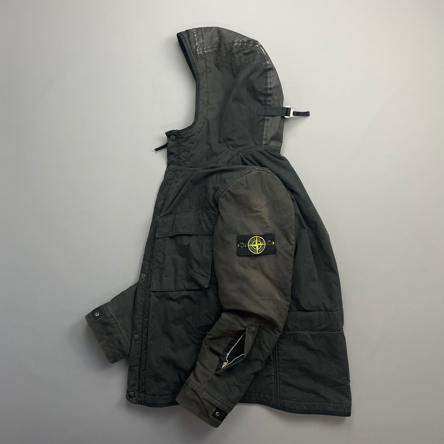 Stone Island Black AW09 Quilt-Lined Hooded Jacket