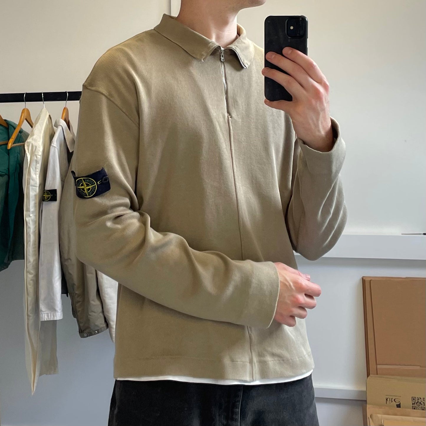 Stone Island Light Brown Quarter Zip SS05