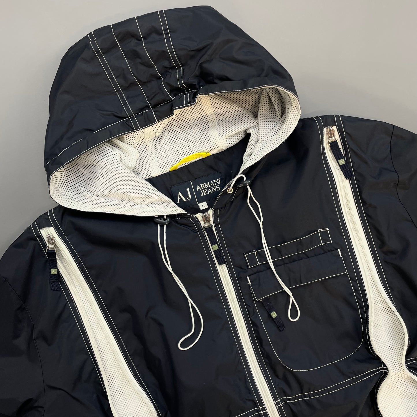 Armani Jeans 00s Ventilated Technical Nylon Windbreaker Jacker