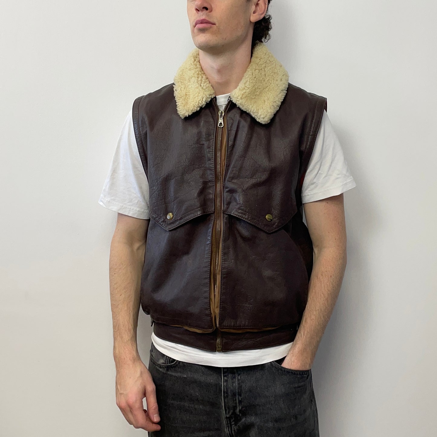 C.P. Company Brown FW82 Removable Sleeve Dutch Police L'Uomo Vogue Archive Jacket