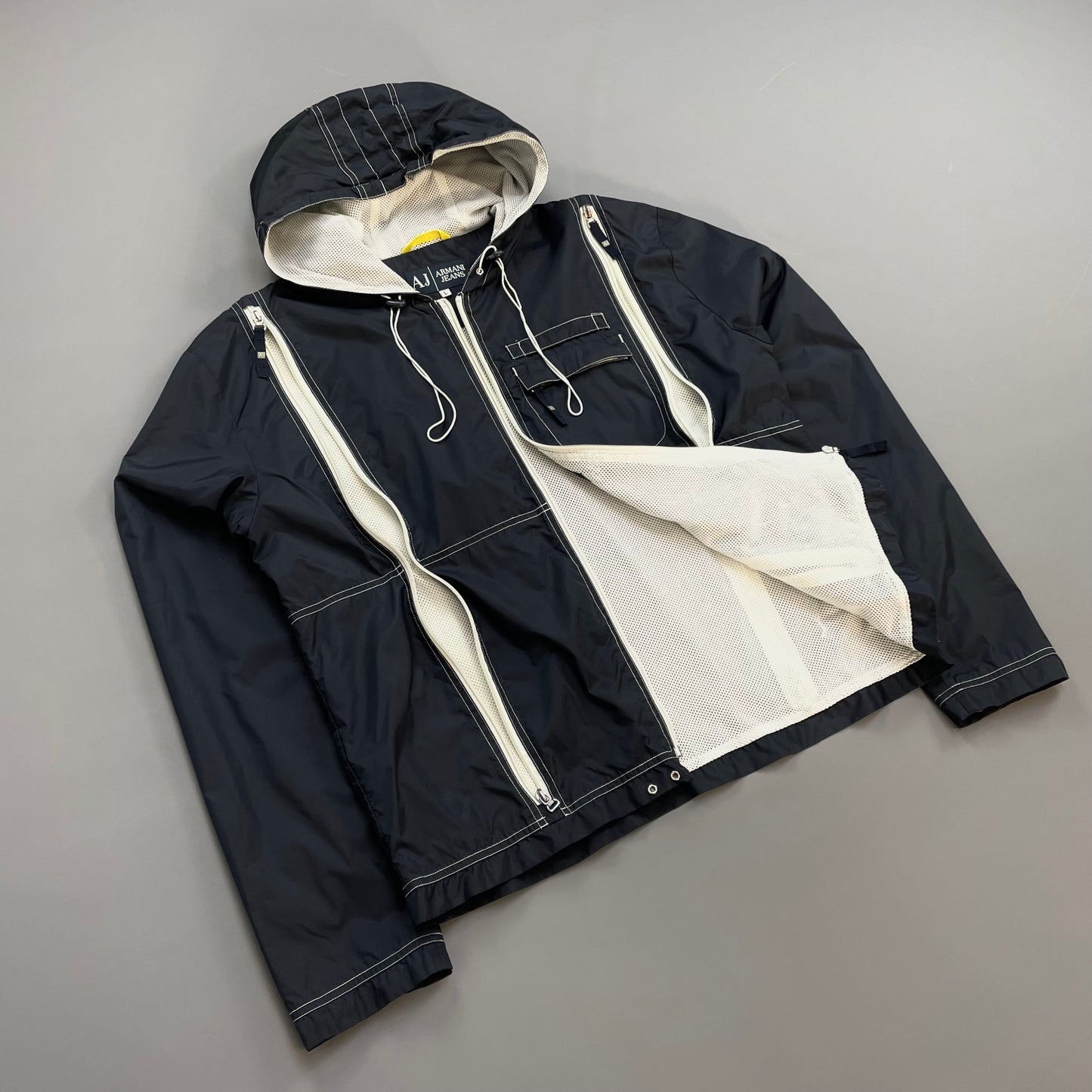 Armani Jeans 00s Ventilated Technical Nylon Windbreaker Jacker