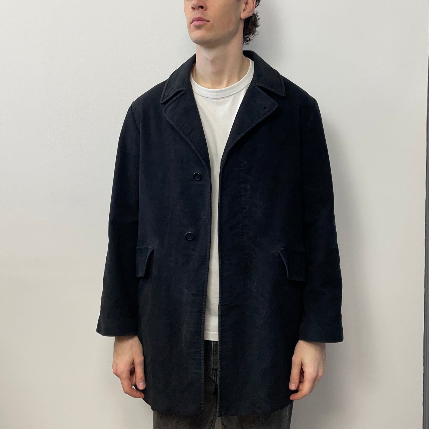 C.P. Company Black AW97 Moleskin Overcoat