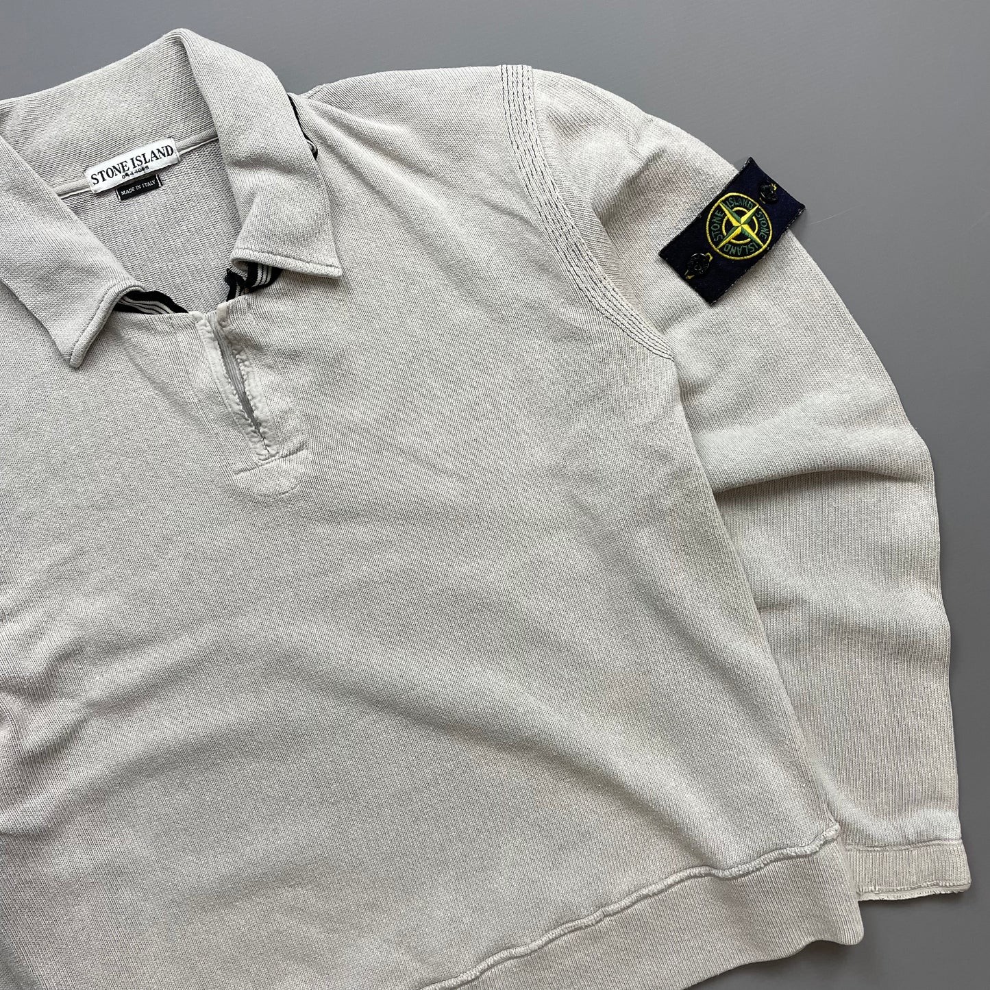 Stone Island Grey Lightweight Collared Jumper