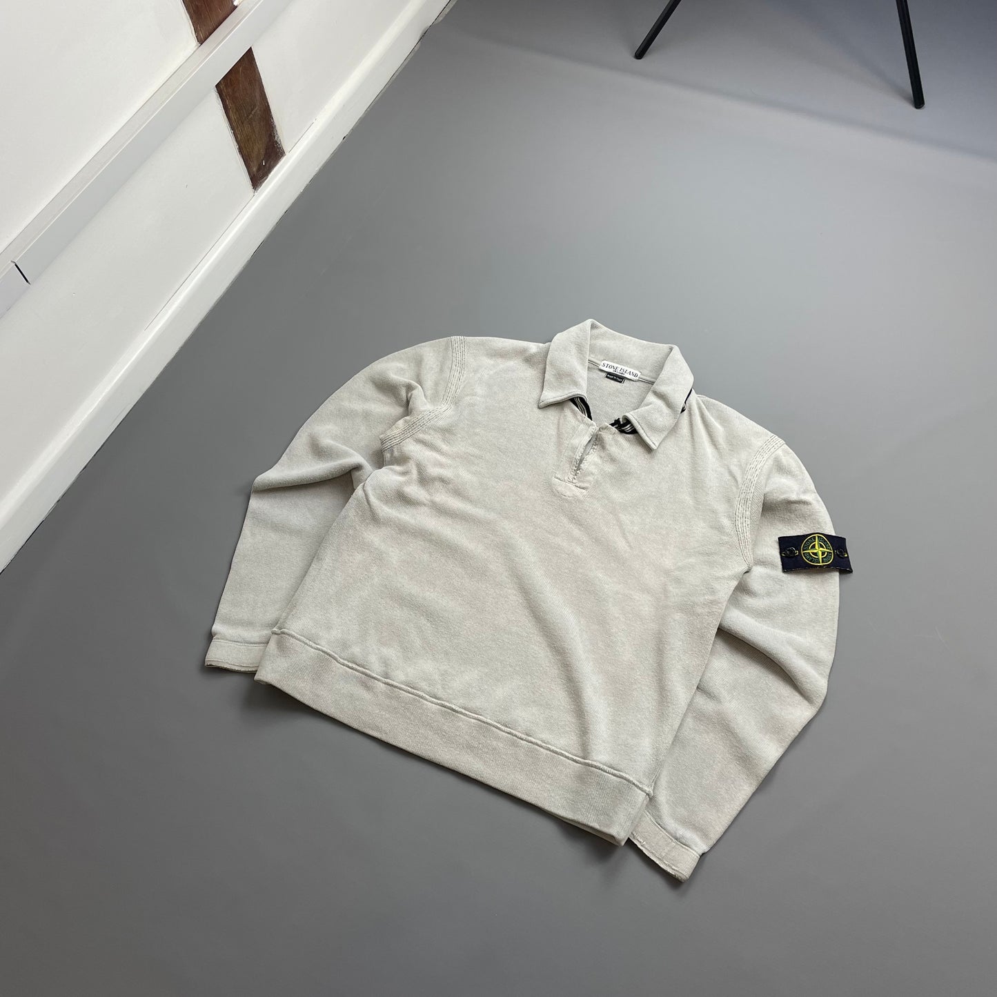 Stone Island Grey Lightweight Collared Jumper
