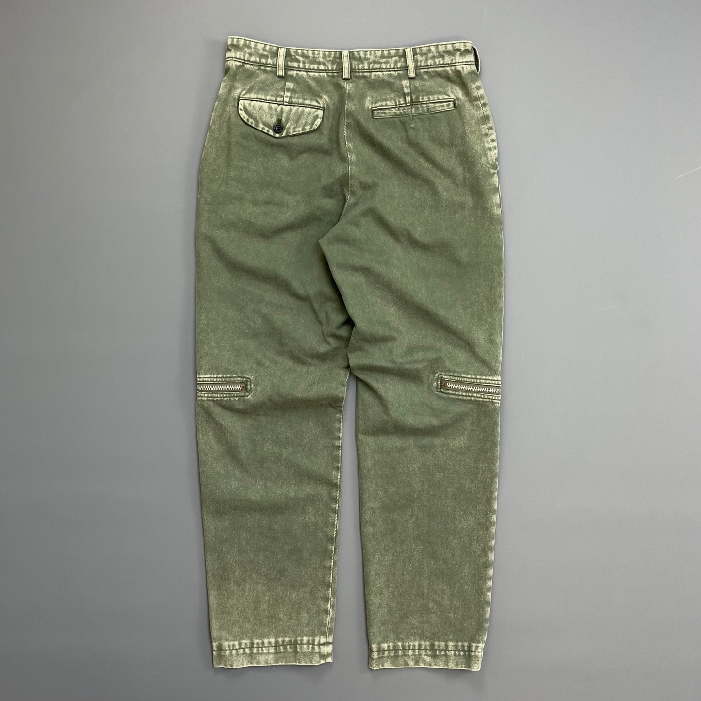 Comme Des Garçons BLACK Green Wash Zip Detailed Denim Jeans