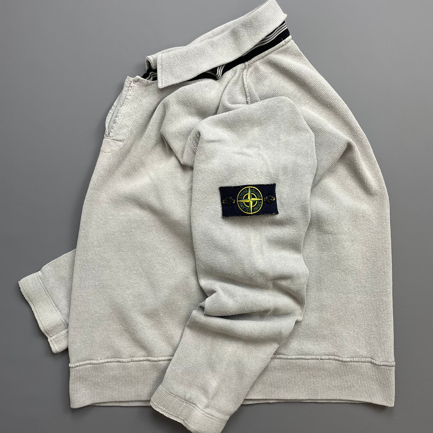 Stone Island Grey Lightweight Collared Jumper