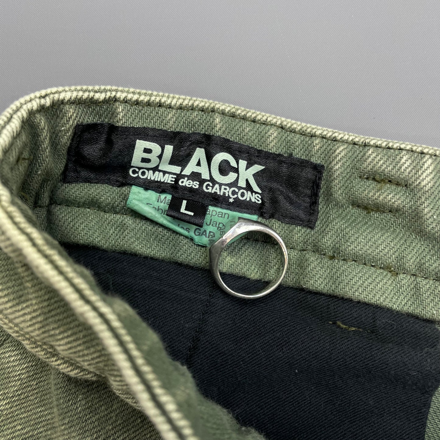 Comme Des Garçons BLACK Green Wash Zip Detailed Denim Jeans