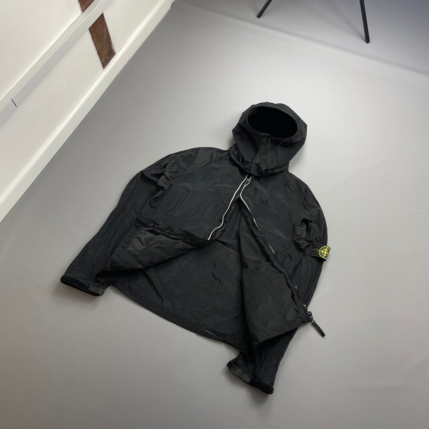 Stone Island Black SS07 Nylon Detachable Hood Lightweight Jacket