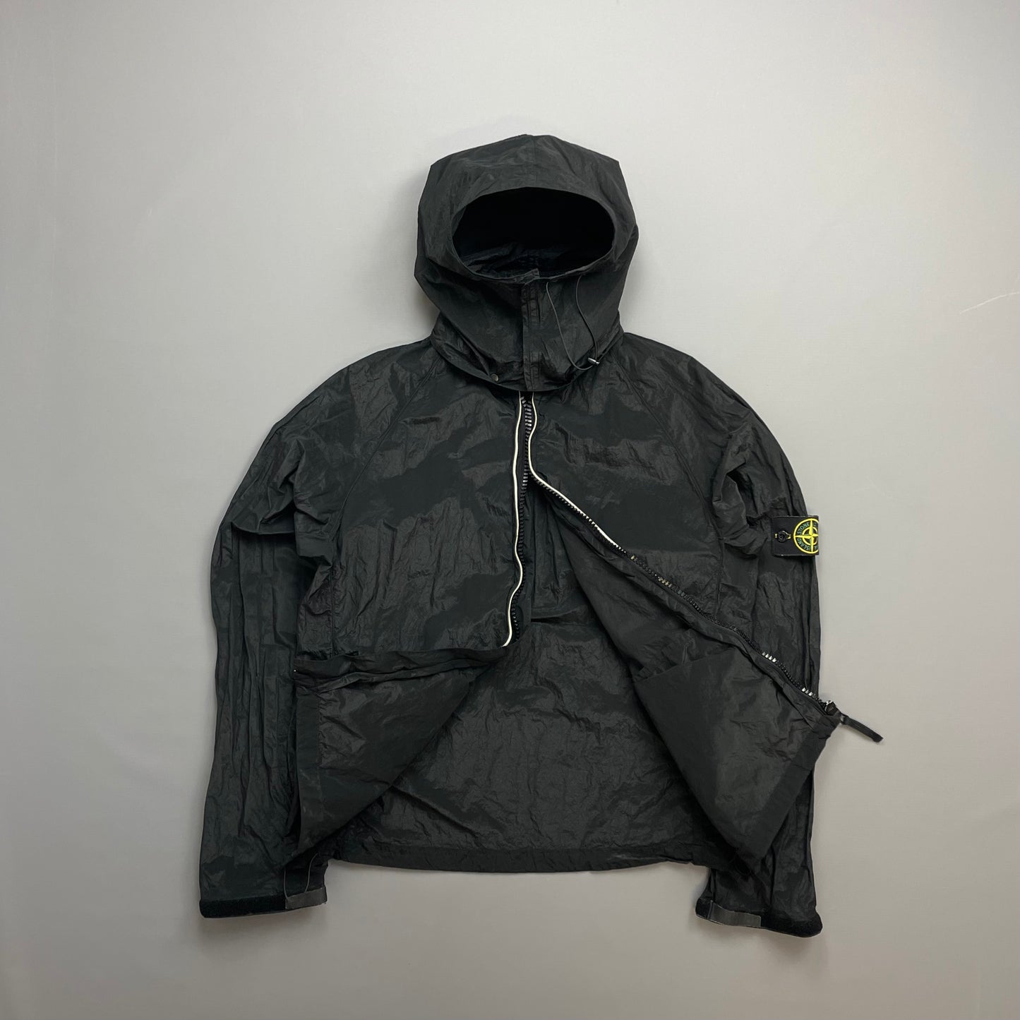 Stone Island Black SS07 Nylon Detachable Hood Lightweight Jacket