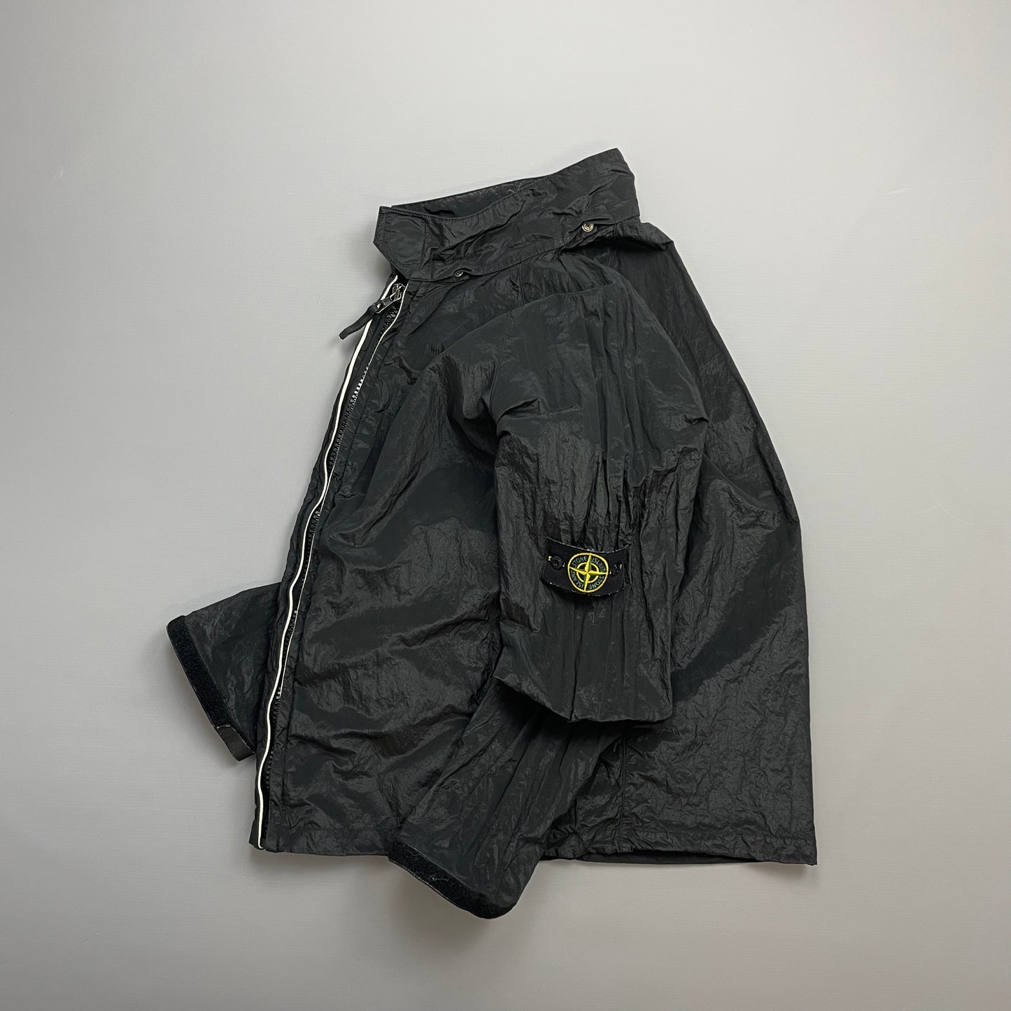 Stone Island Black SS07 Nylon Detachable Hood Lightweight Jacket