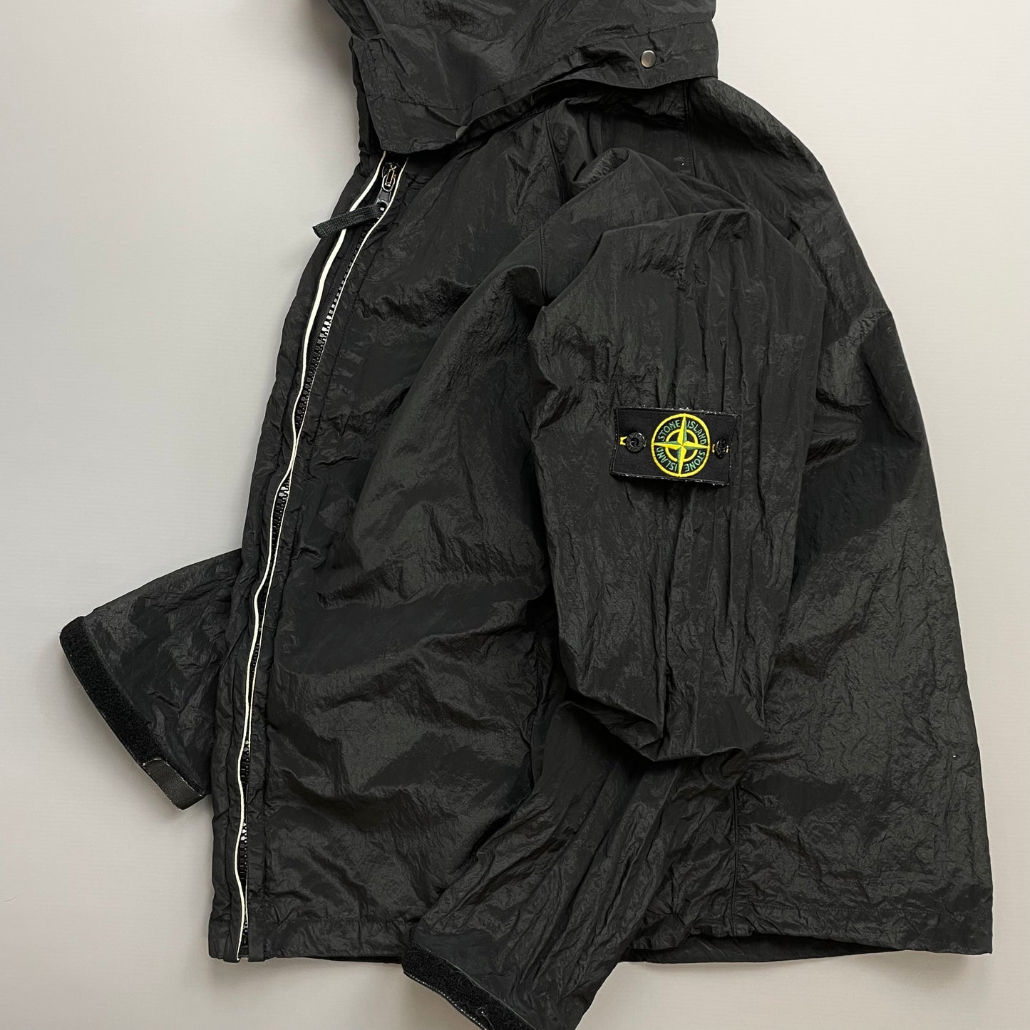 Stone Island Black SS07 Nylon Detachable Hood Lightweight Jacket