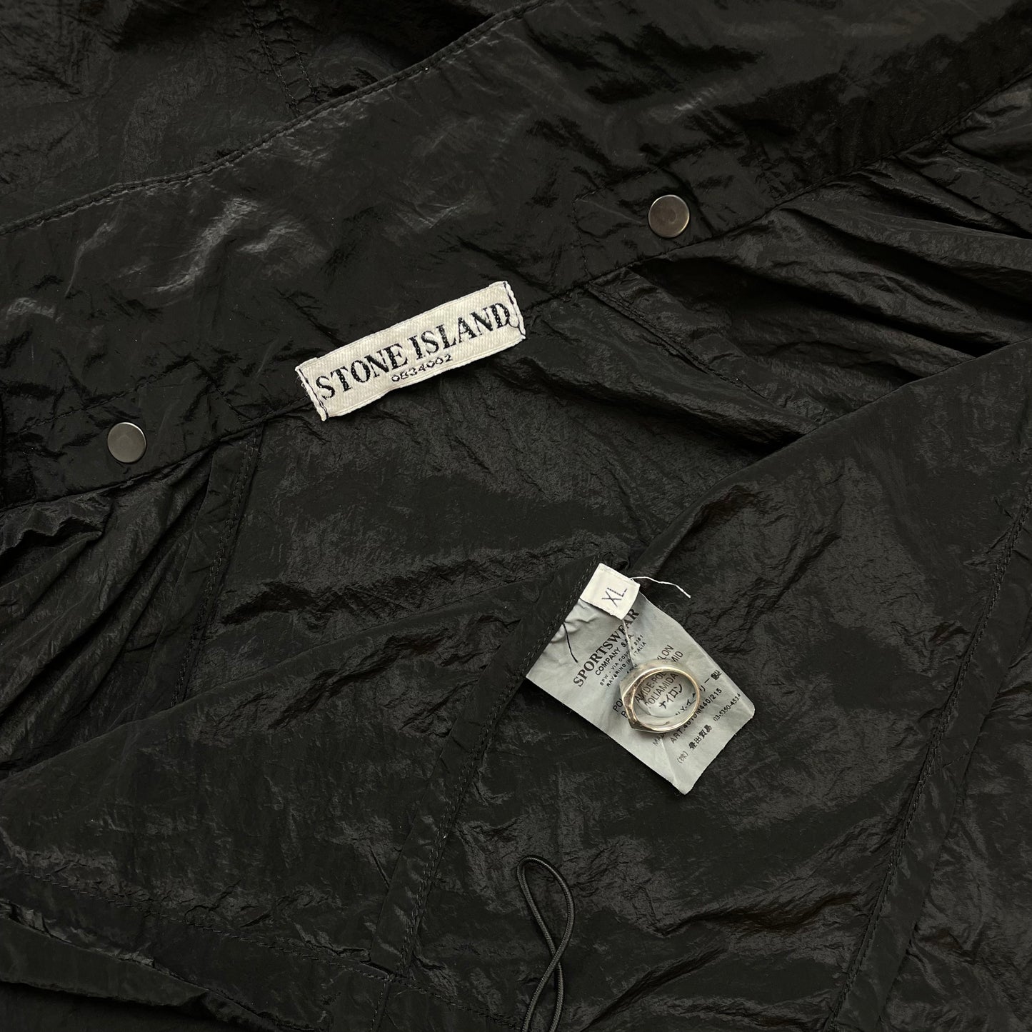Stone Island Black SS07 Nylon Detachable Hood Lightweight Jacket
