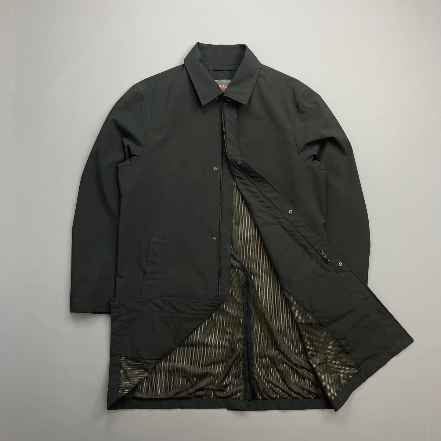 Prada Sport Black 2006 Waterproof Lightweight Trench Coat