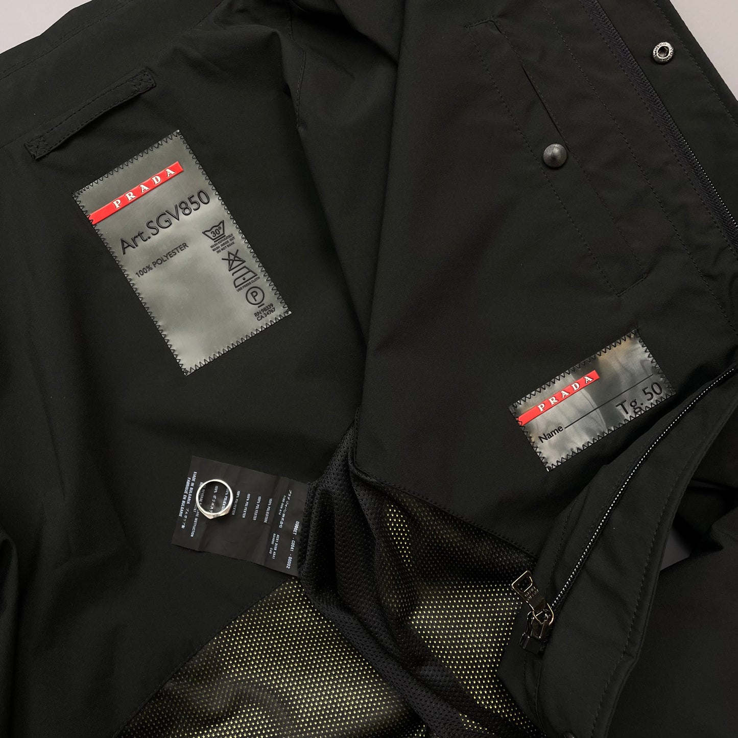 Prada Sport Black 2006 Waterproof Lightweight Trench Coat