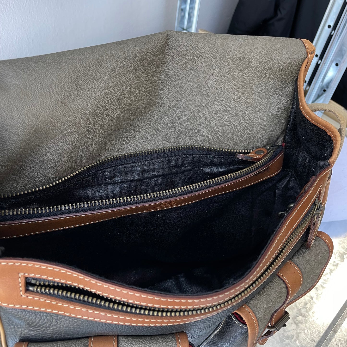 C.P. Company Olive 1980s Ideas From Massimo Osti Leather Crossbody Satchel Bag