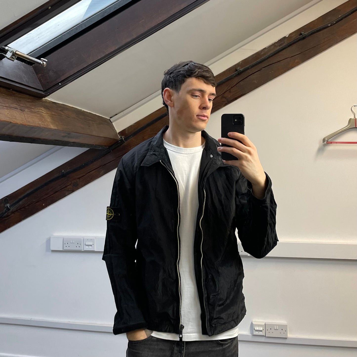Stone Island Black SS07 Nylon Detachable Hood Lightweight Jacket