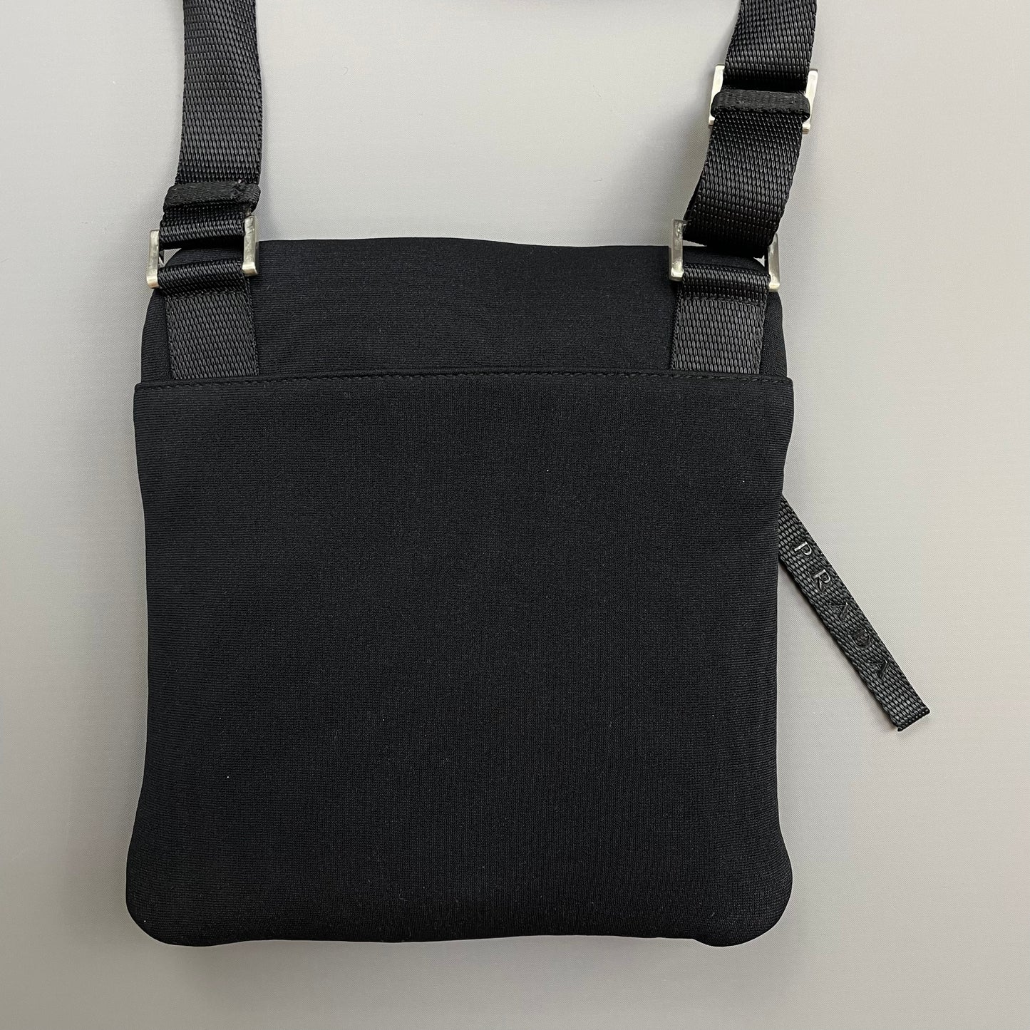 Prada Sport Black 1999 Neoprene Mesh Side Shoulder Bag
