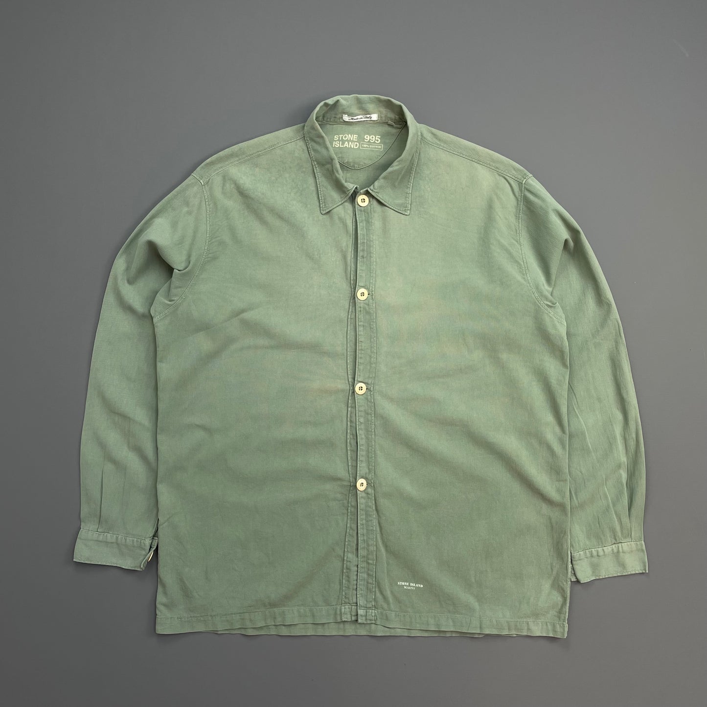 Stone Island Marina Green 1995 Lightweight Cotton Button-Through Shirt