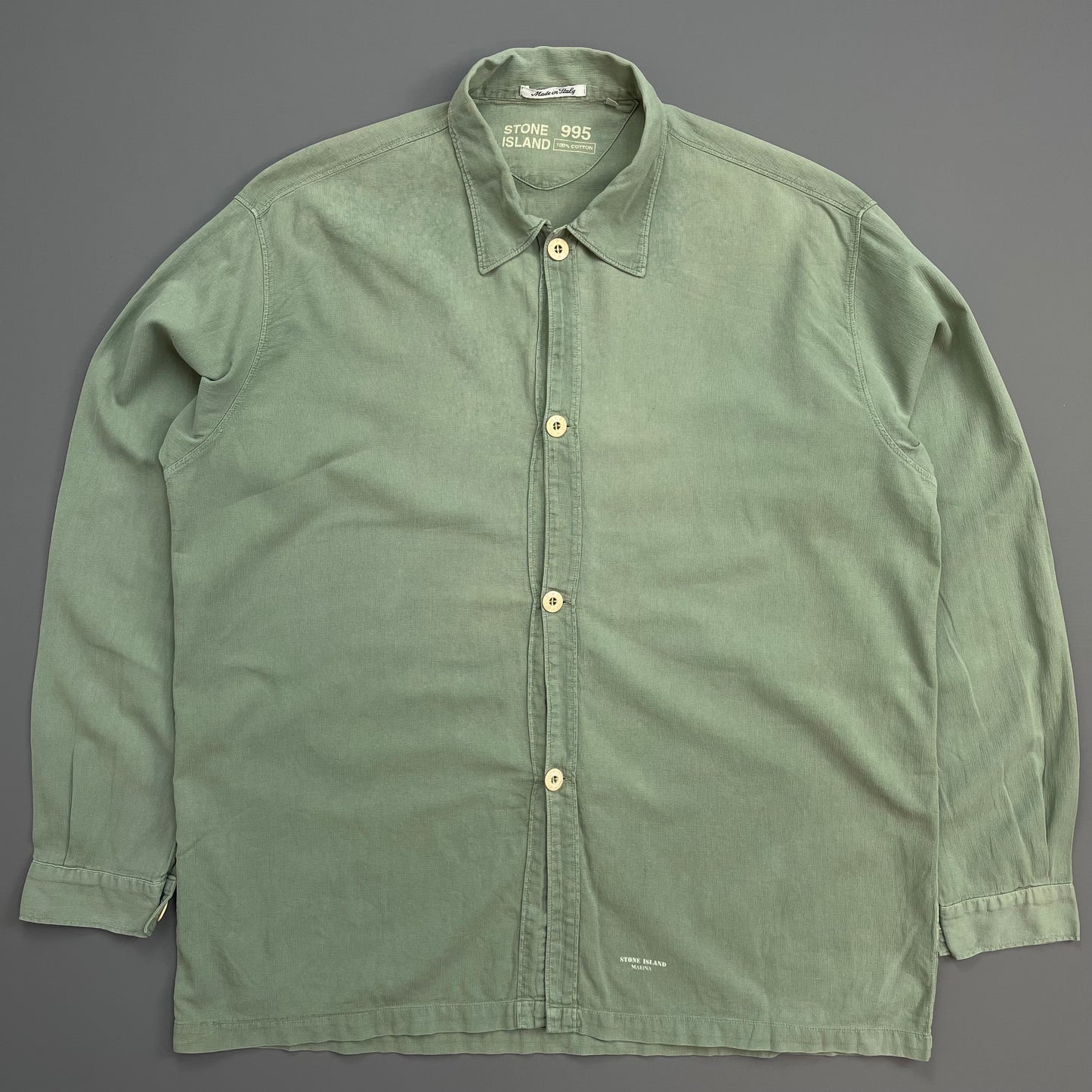 Stone Island Marina Green 1995 Lightweight Cotton Button-Through Shirt