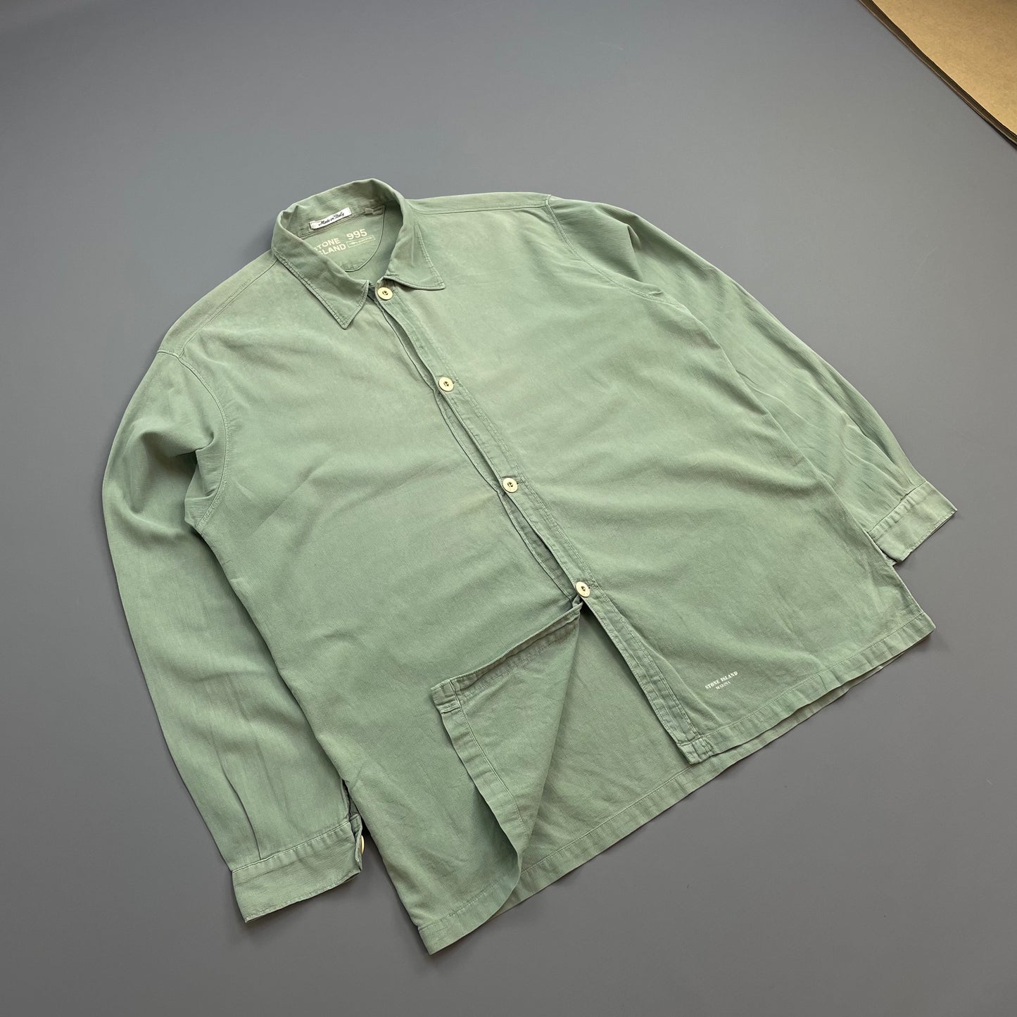 Stone Island Marina Green 1995 Lightweight Cotton Button-Through Shirt