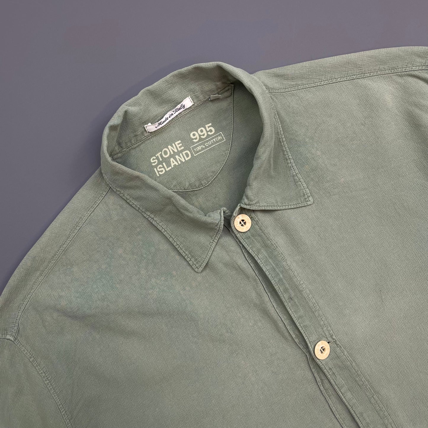 Stone Island Marina Green 1995 Lightweight Cotton Button-Through Shirt