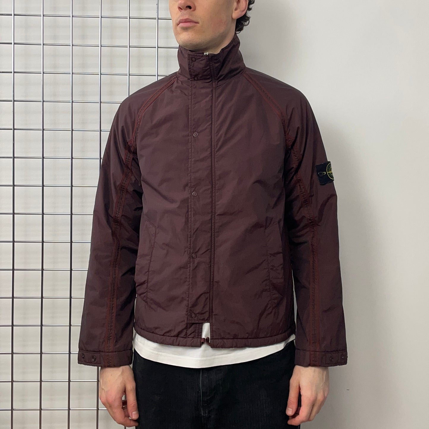 Stone Island Burgundy AW02 Nylon Padded Jacket