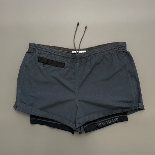 Stone Island Black SS98 Lined 2-in-1 Sport Running Shorts