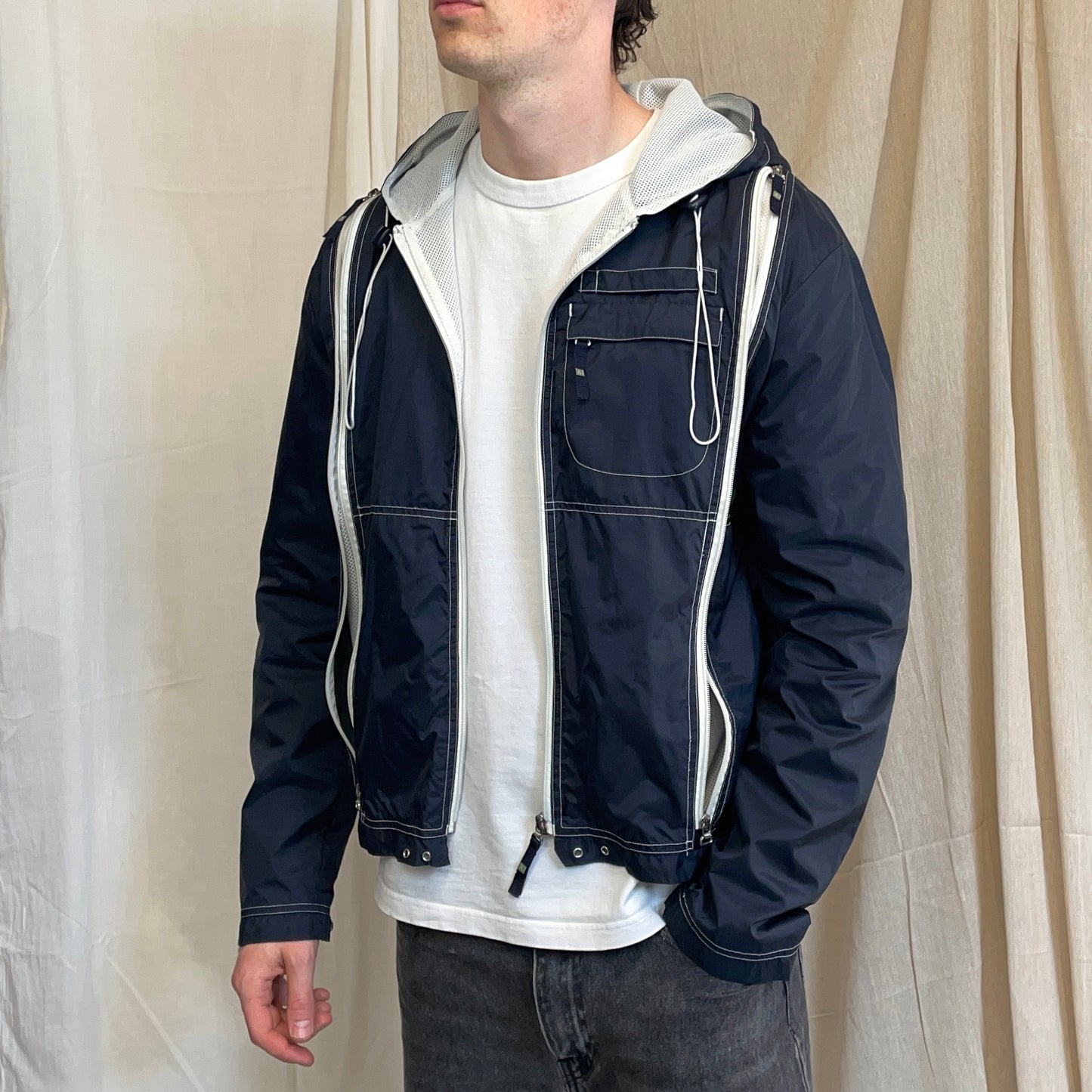 Armani Jeans 00s Ventilated Technical Nylon Windbreaker Jacker