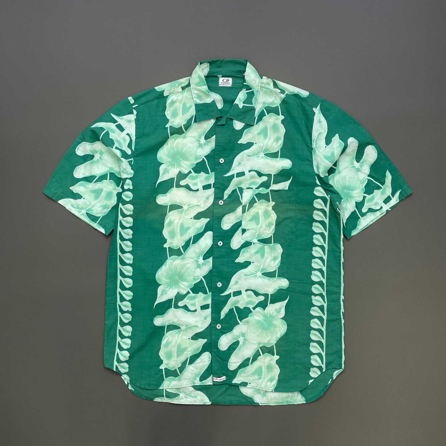 C.P. Company Green 80s Ideas From Massimo Osti Floral Print Short Sleeve Shirt