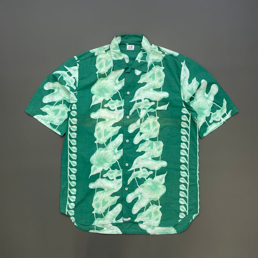 C.P. Company Green 80s Ideas From Massimo Osti Floral Print Short Sleeve Shirt