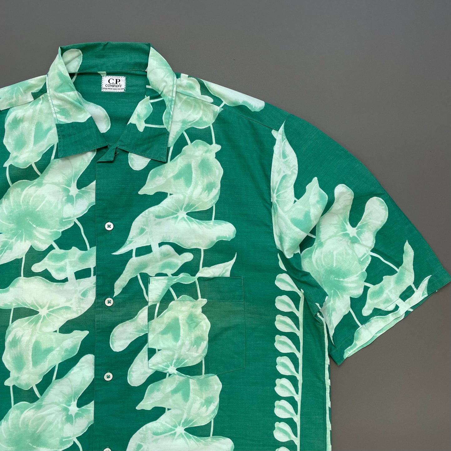 C.P. Company Green 80s Ideas From Massimo Osti Floral Print Short Sleeve Shirt