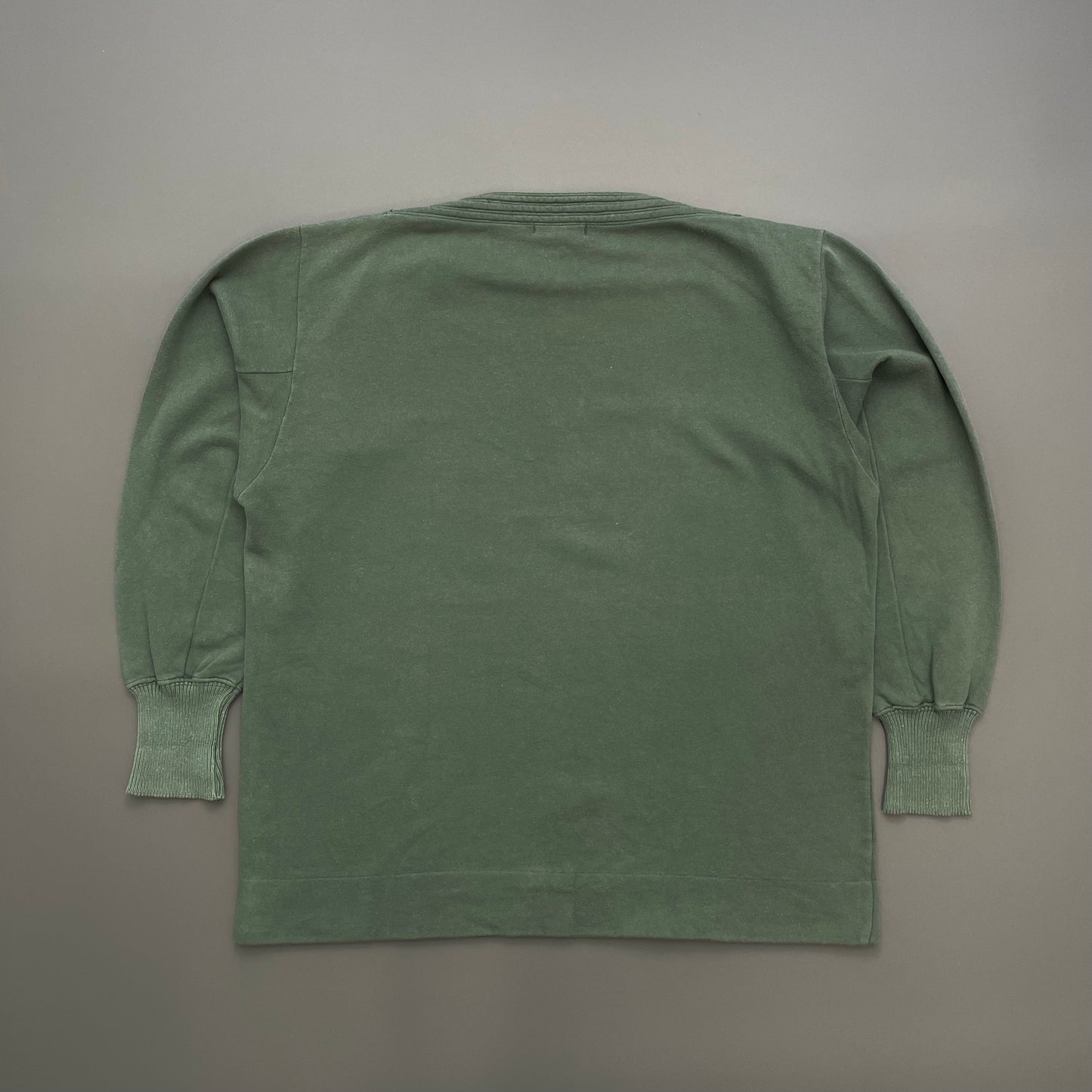 Stone Island Green 80s Boat Neck Embroidered Chest Emblem Jumper
