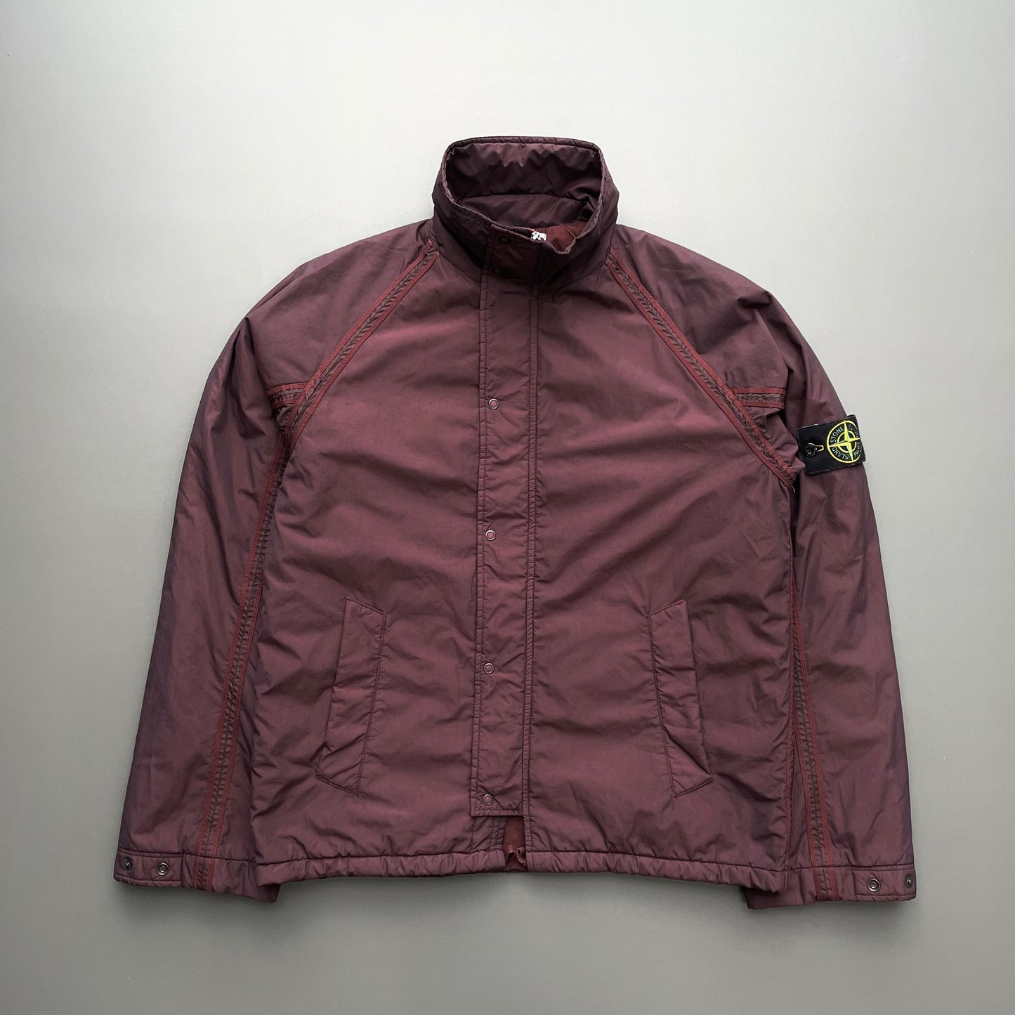 Stone Island Burgundy AW02 Nylon Padded Jacket