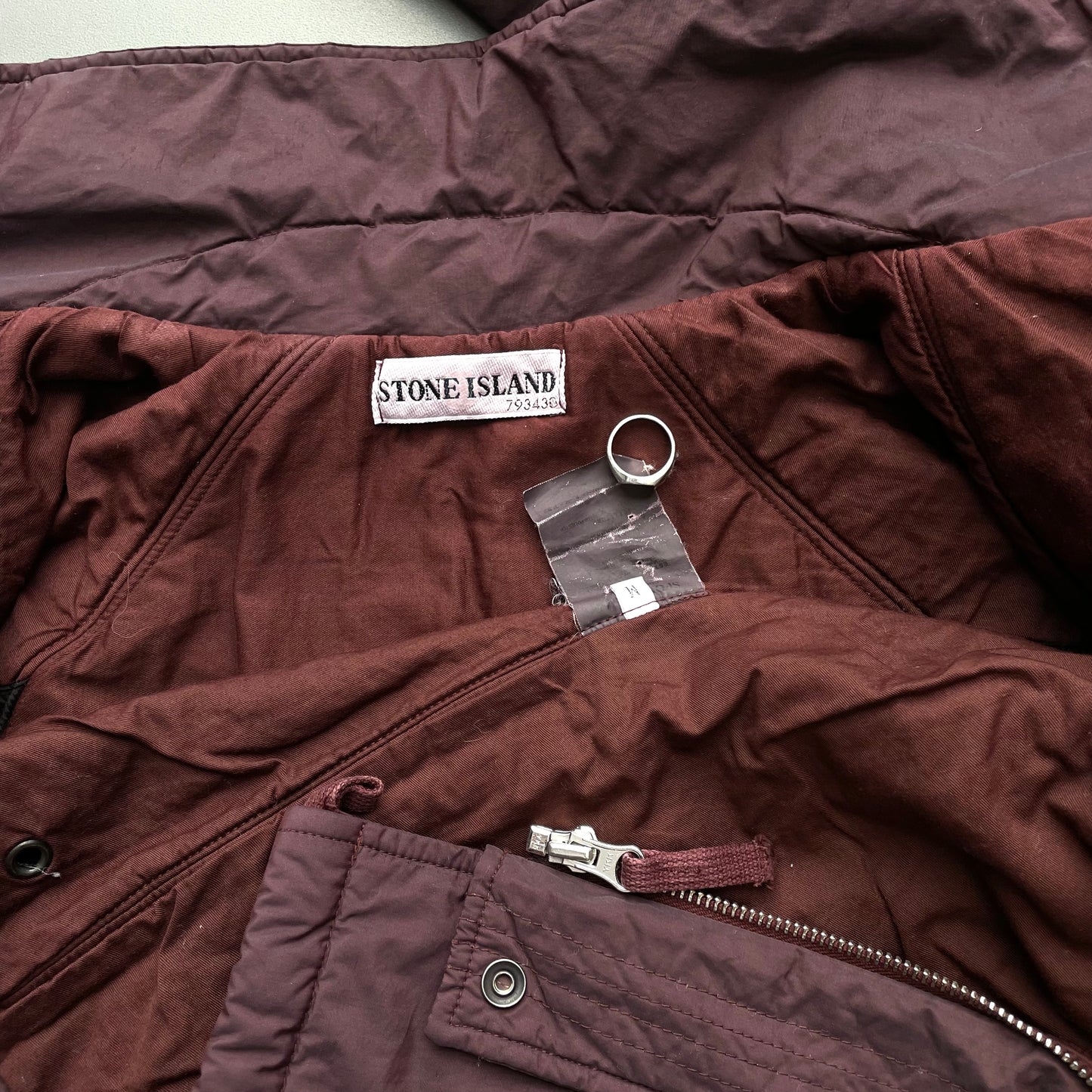 Stone Island Burgundy AW02 Nylon Padded Jacket