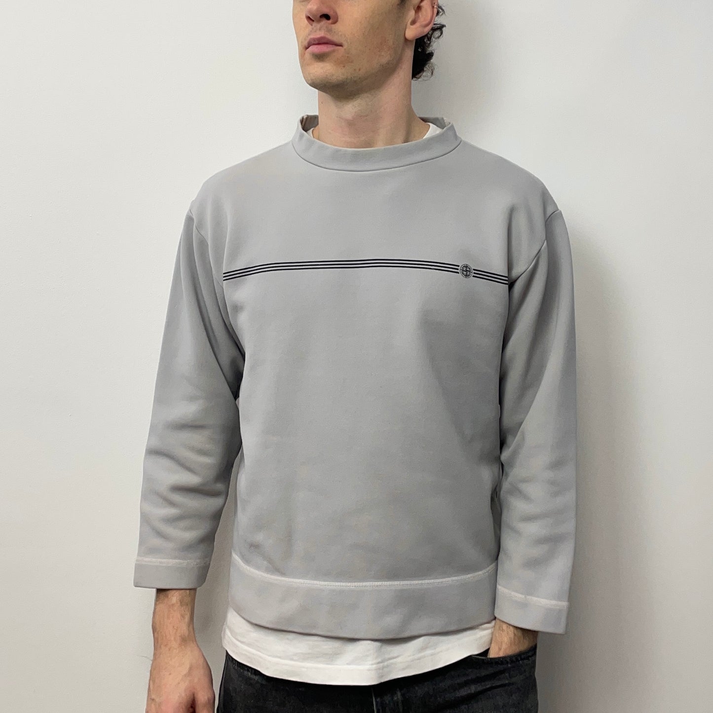 Stone Island Light Blue SS97 Marina Chest Emblem Jumper