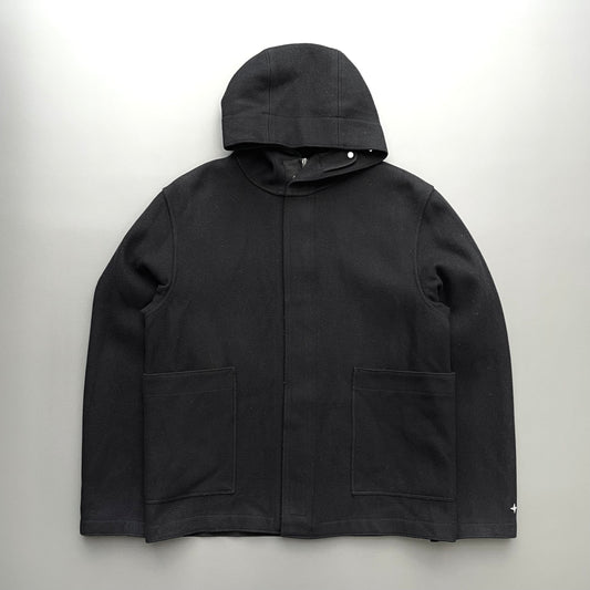 Stone Island Denims Black AW04 Wool Hooded Parka Jacket