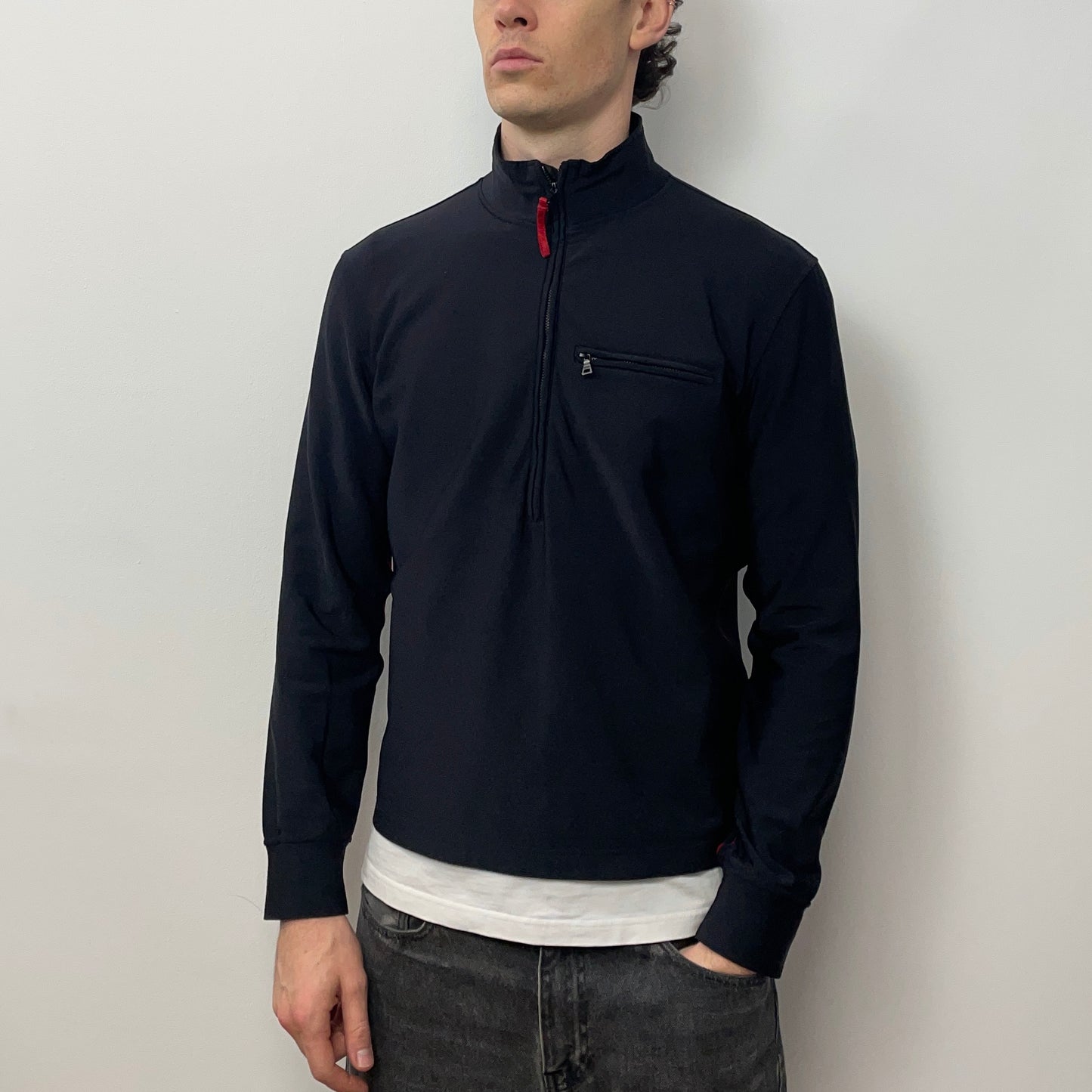 Prada Sport Navy 00s Half-Zip Nylon Jumper
