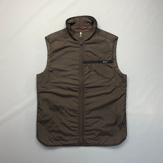 Prada Linea Rossa 2007 Dark Brown Nylon Gilet